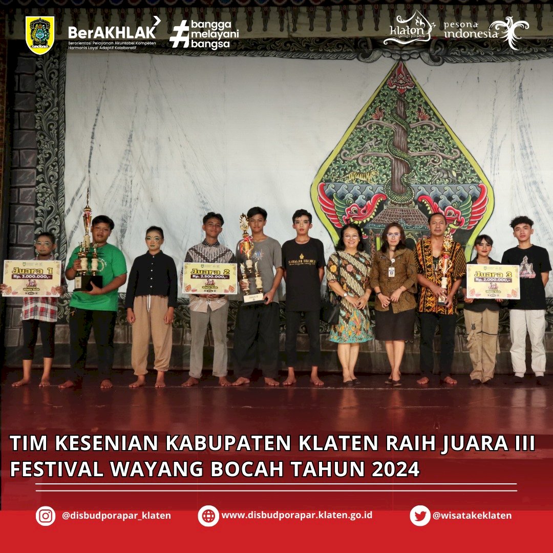 Klaten Juara III Festival Wayang Bocah